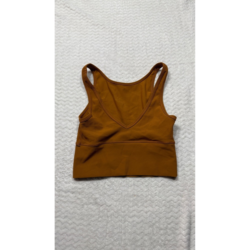 Lululemon Ebb to Street Racerback Crop Tank Top Brown Ribbed Yoga 4872